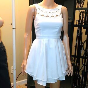 Lulu's beautiful ruffle low back min dress